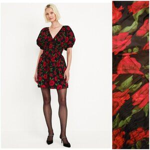 OLD NAVY Floral Puff Sleeve Mini Dress